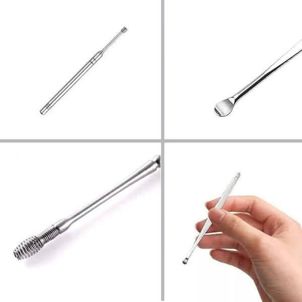 Ensemble de 5 cure-oreilles en acier inoxydable