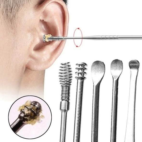 Ensemble de 5 cure-oreilles en acier inoxydable