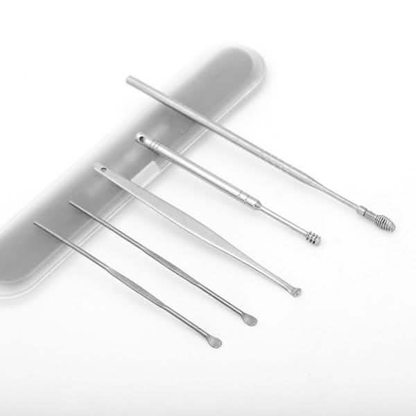 Ensemble de 5 cure-oreilles en acier inoxydable