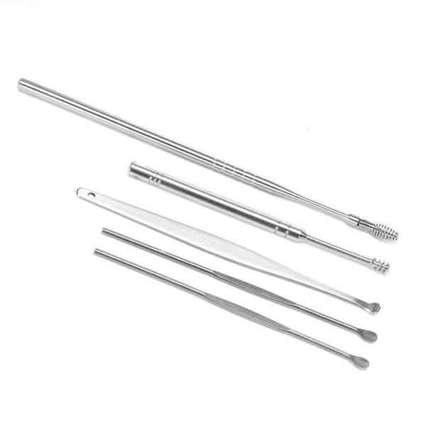 Ensemble de 5 cure-oreilles en acier inoxydable