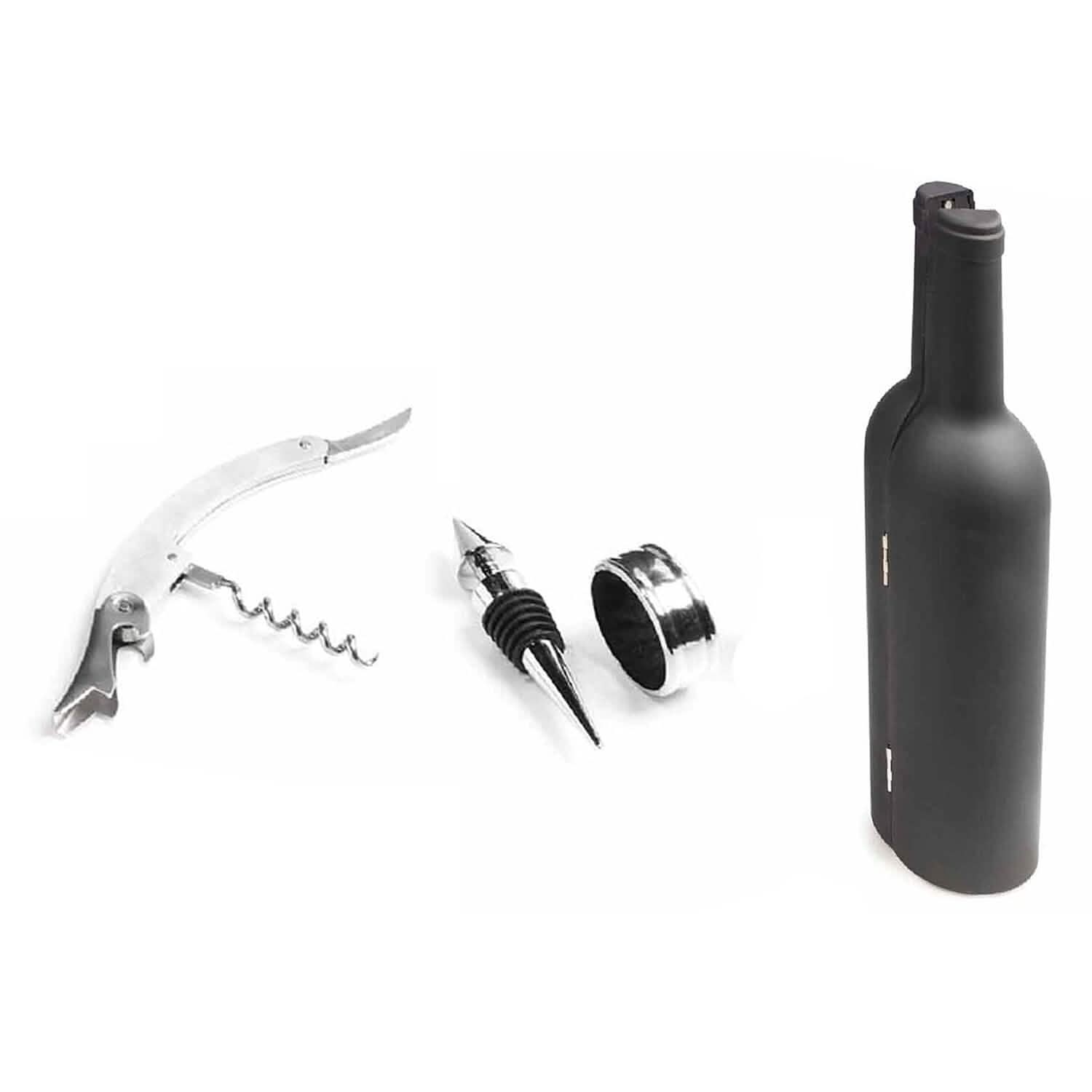 Ensemble de 5 pièces : Kit de sommelier en forme de bouteille