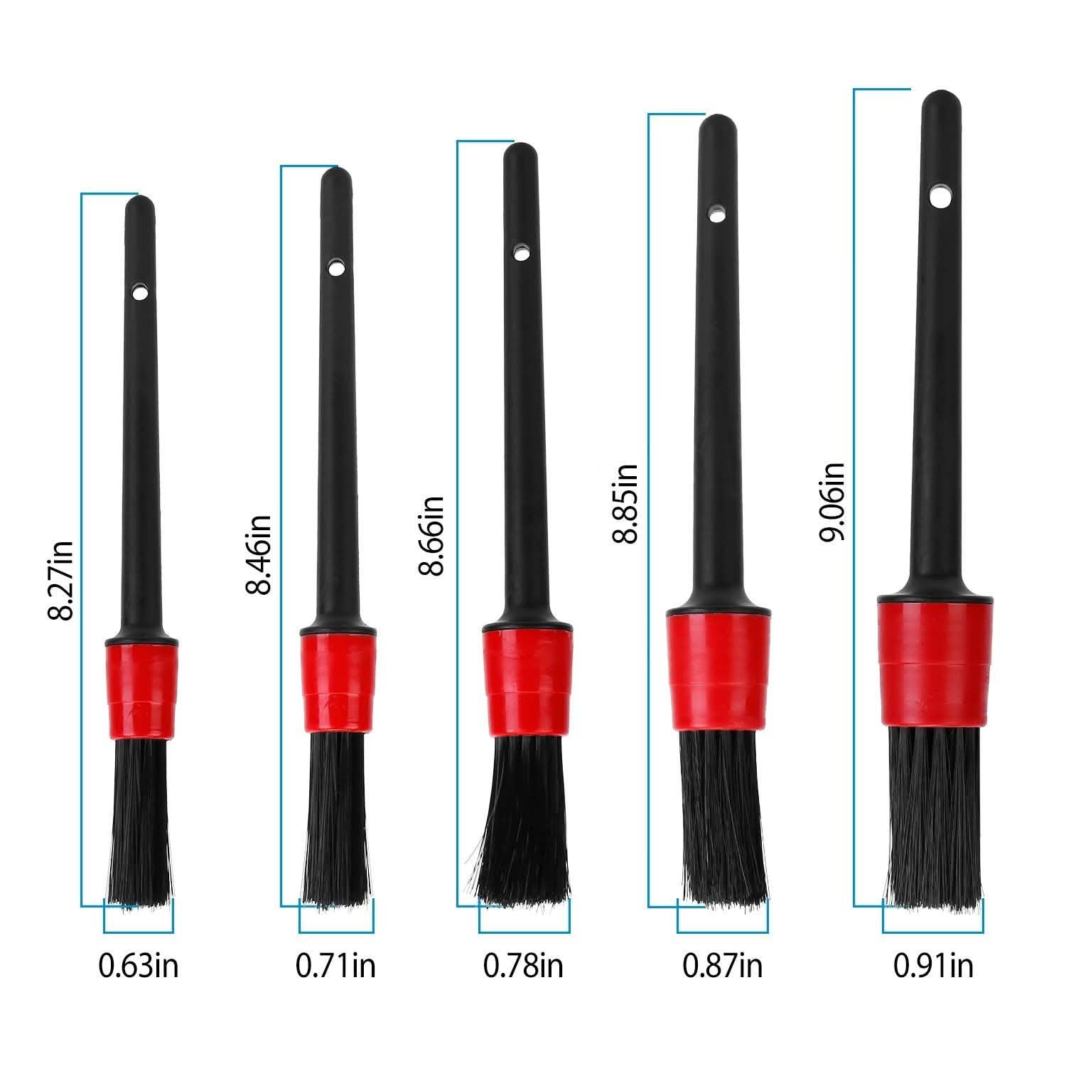 5 pièces : Trousse de brosses pour l'esthétique automobile