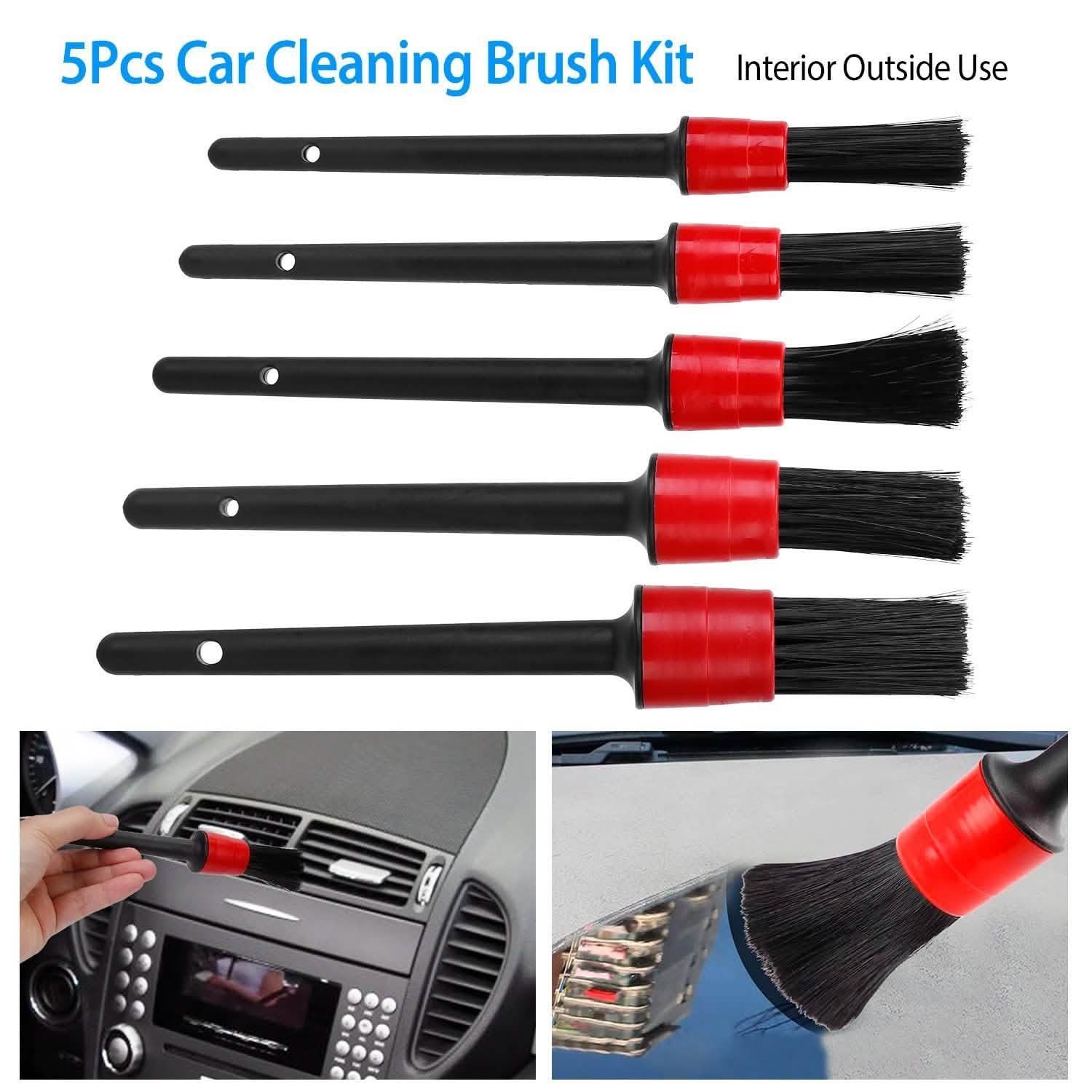5 pièces : Trousse de brosses pour l'esthétique automobile