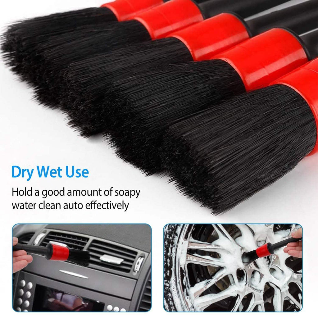 5 pièces : Trousse de brosses pour l'esthétique automobile