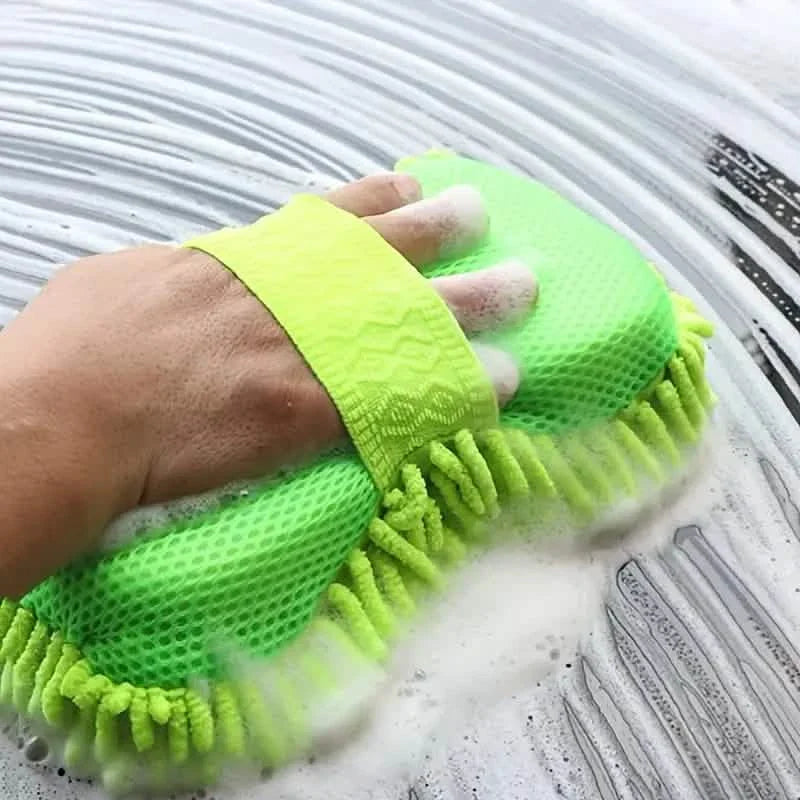 5 pièces : Gant de lavage de voiture en microfibre chenille, éponge de lavage anti-rayures