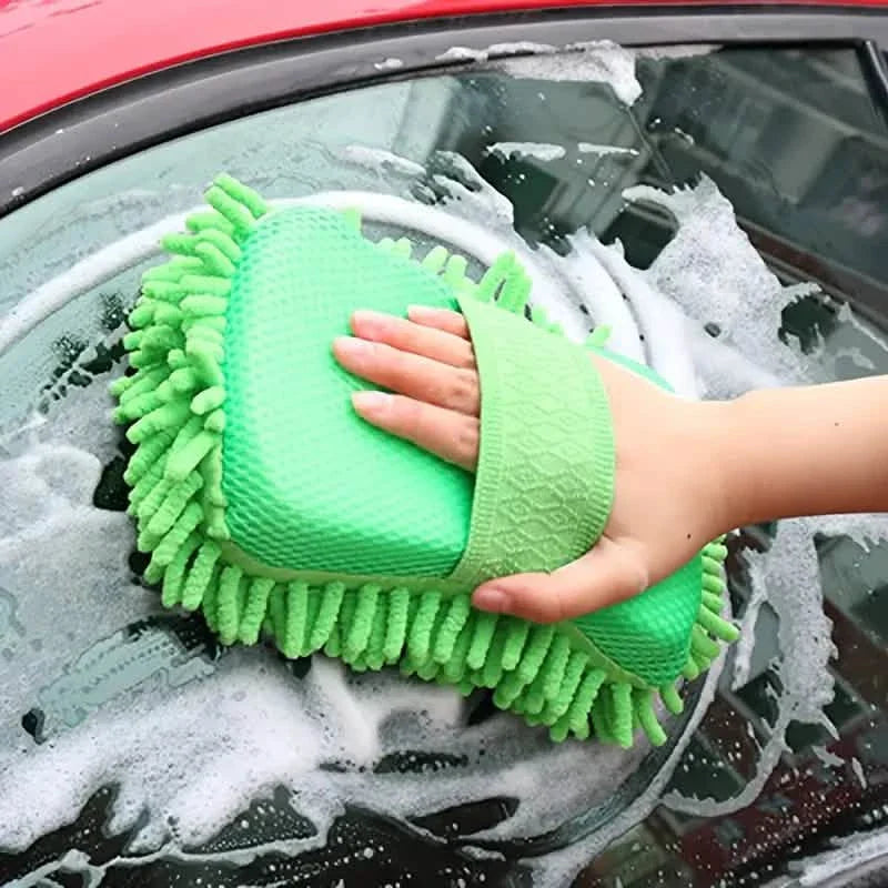5 pièces : Gant de lavage de voiture en microfibre chenille, éponge de lavage anti-rayures