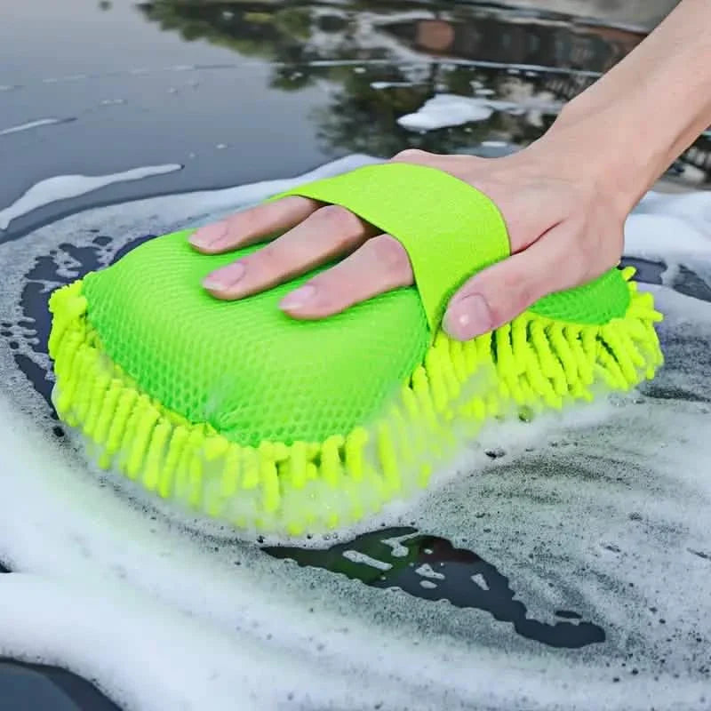 5 pièces : Gant de lavage de voiture en microfibre chenille, éponge de lavage anti-rayures