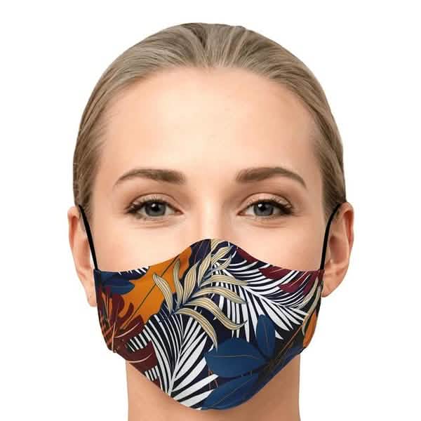 Lot de 5 masques en coton imprimé floral, masques buccaux pour la santé