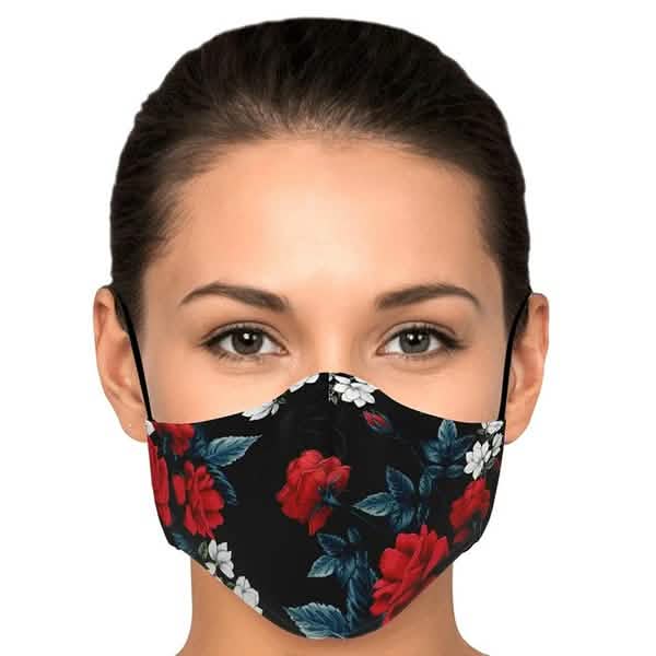 Lot de 5 masques en coton imprimé floral, masques buccaux pour la santé