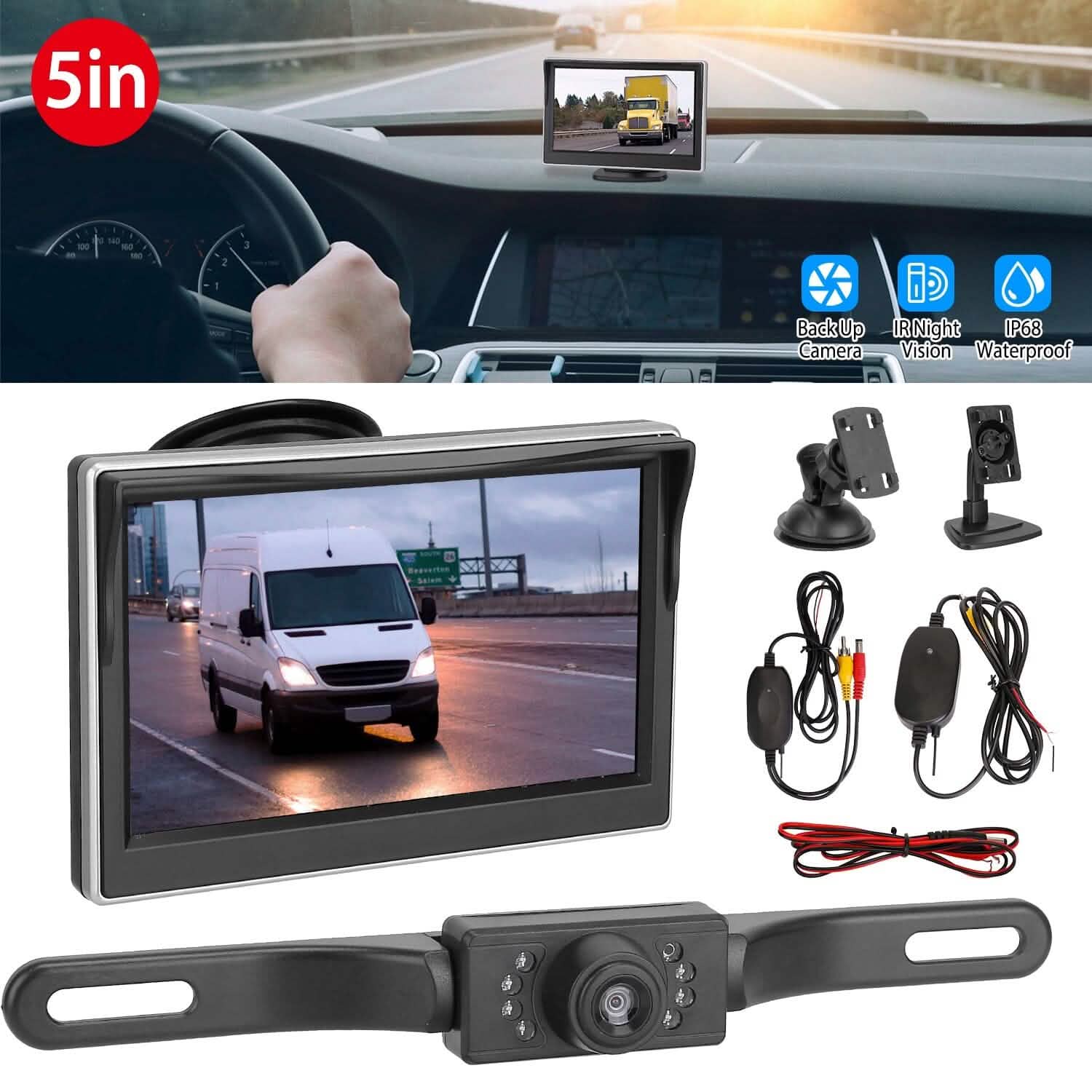 Kit de surveillance de recul avec écran 5"