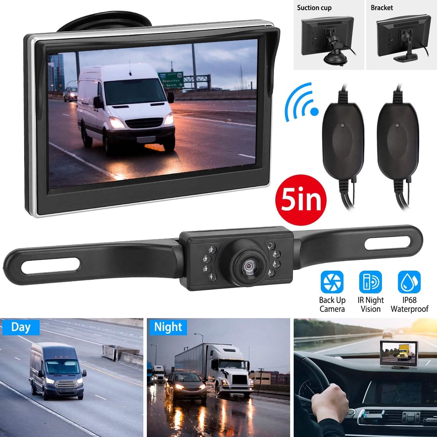 Kit de surveillance de recul avec écran 5"