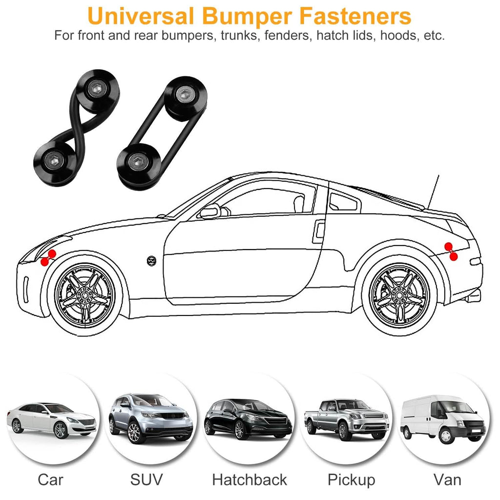 Lot de 5: Attaches rapides pour pare-chocs de voiture