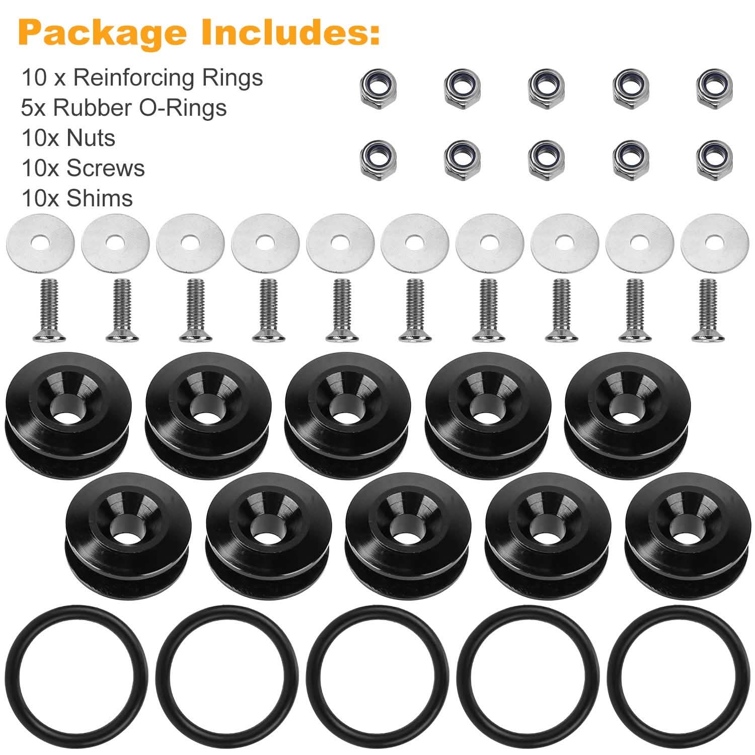 Lot de 5: Attaches rapides pour pare-chocs de voiture