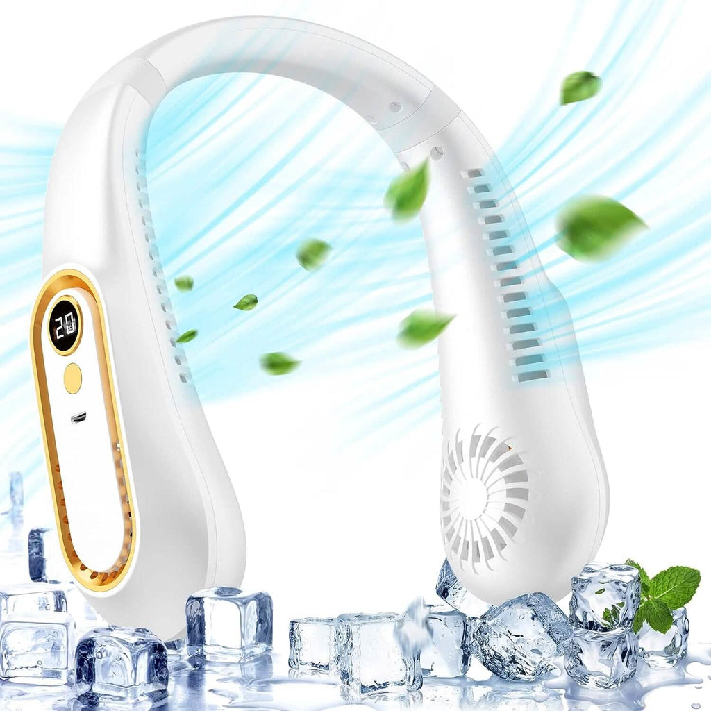 Ventilateur de cou personnel, alimenté par batterie rechargeable USB, 5 vitesses réglables