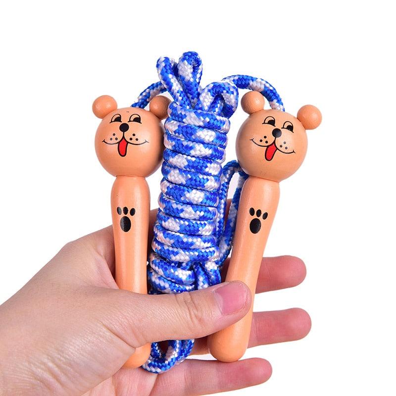 5 styles de cordes à sauter pour enfants, poignée en bois, sport, musculation, fitness, jolies cordes à sauter, poignée en bois, corde à sauter réglable en coton pour garçons et filles