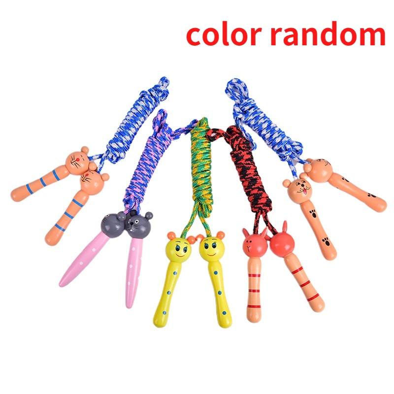 5 styles de cordes à sauter pour enfants, poignée en bois, sport, musculation, fitness, jolies cordes à sauter, poignée en bois, corde à sauter réglable en coton pour garçons et filles