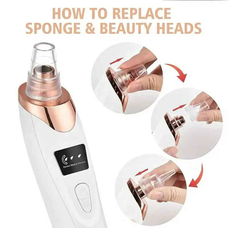 Nettoyant facial à 5 embouts pour points noirs et pores