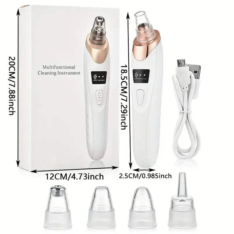 Nettoyant facial à 5 embouts pour points noirs et pores