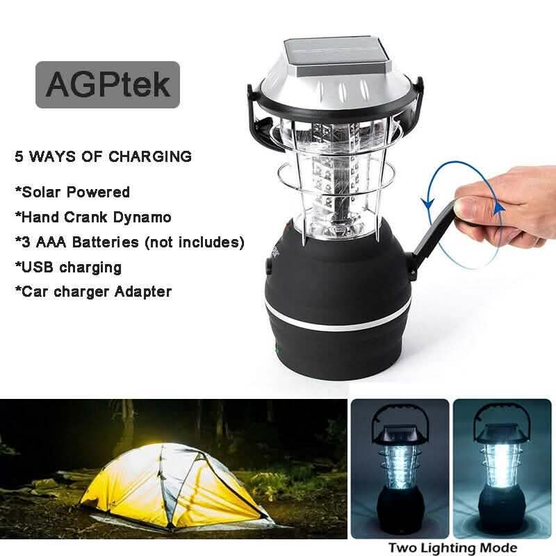 Lanterne Solaire de Camping 36 LED à 5 Modes de Recharge