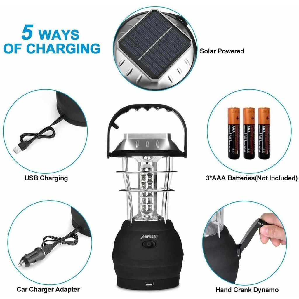 Lanterne Solaire de Camping 36 LED à 5 Modes de Recharge