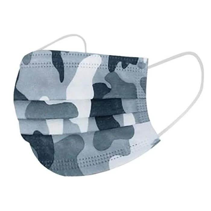 Paquet de 50 : Masque facial jetable camouflage non médical 3 épaisseurs