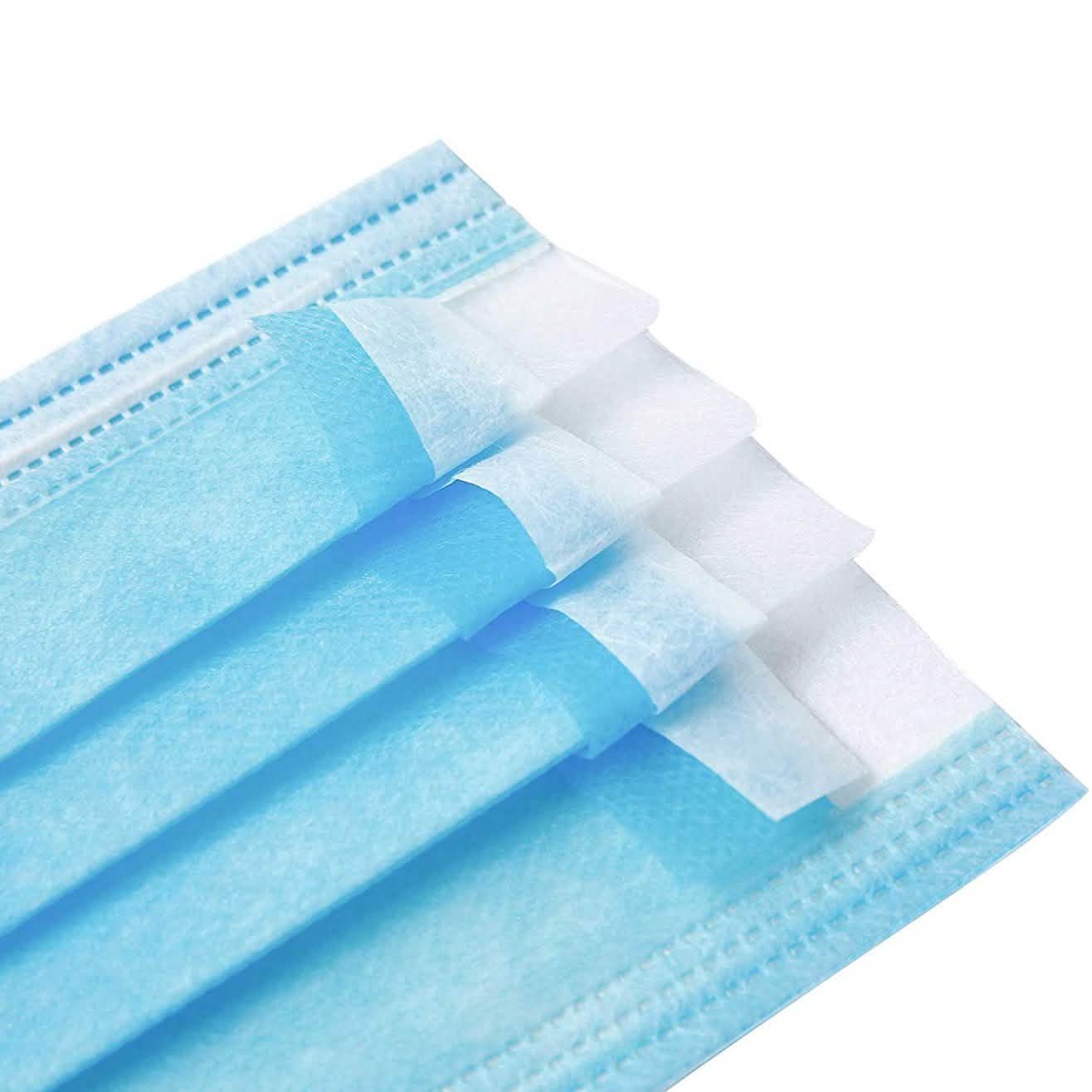 Lot de 50 ou 100 masques faciaux de protection jetables 3 couches