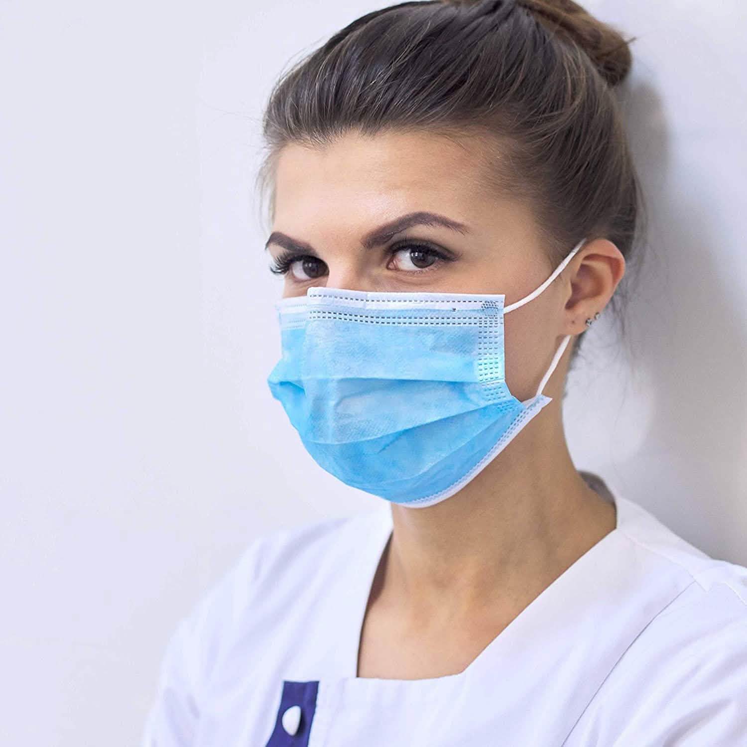 Lot de 50 ou 100 masques faciaux de protection jetables 3 couches