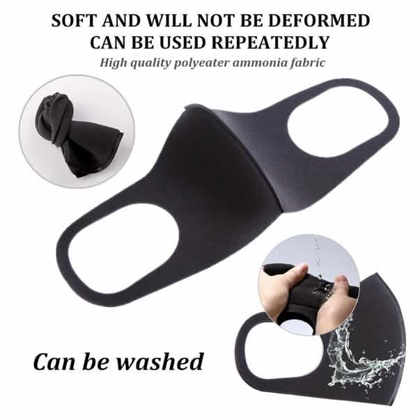 50 masques buccaux réutilisables en éponge double couche, anti-poussière