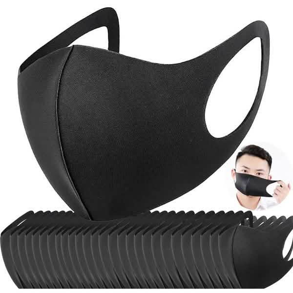 50 masques buccaux réutilisables en éponge double couche, anti-poussière