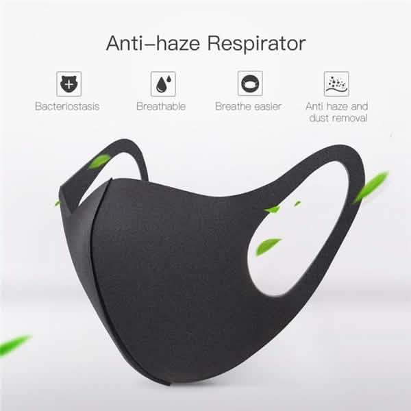 50 masques buccaux réutilisables en éponge double couche, anti-poussière