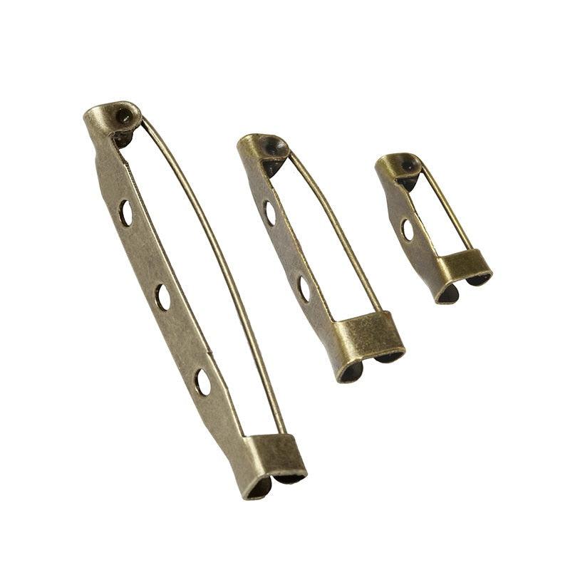 50 Pièces/Lot 15 20 25 30 35 mm 40mm Attache de Broche Épingle de Sûreté Base de Broche Vierge Pour Fabrication de Bijoux Barres à Épingles Dos de Broche Fermoir de Sécurité Épingles de Sûreté Dorées et Argentées
