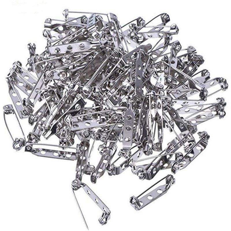 50 Pièces/Lot 15 20 25 30 35 mm 40mm Attache de Broche Épingle de Sûreté Base de Broche Vierge Pour Fabrication de Bijoux Barres à Épingles Dos de Broche Fermoir de Sécurité Épingles de Sûreté Dorées et Argentées