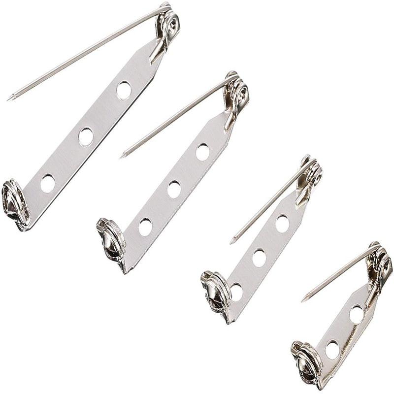 50 Pièces/Lot 15 20 25 30 35 mm 40mm Attache de Broche Épingle de Sûreté Base de Broche Vierge Pour Fabrication de Bijoux Barres à Épingles Dos de Broche Fermoir de Sécurité Épingles de Sûreté Dorées et Argentées