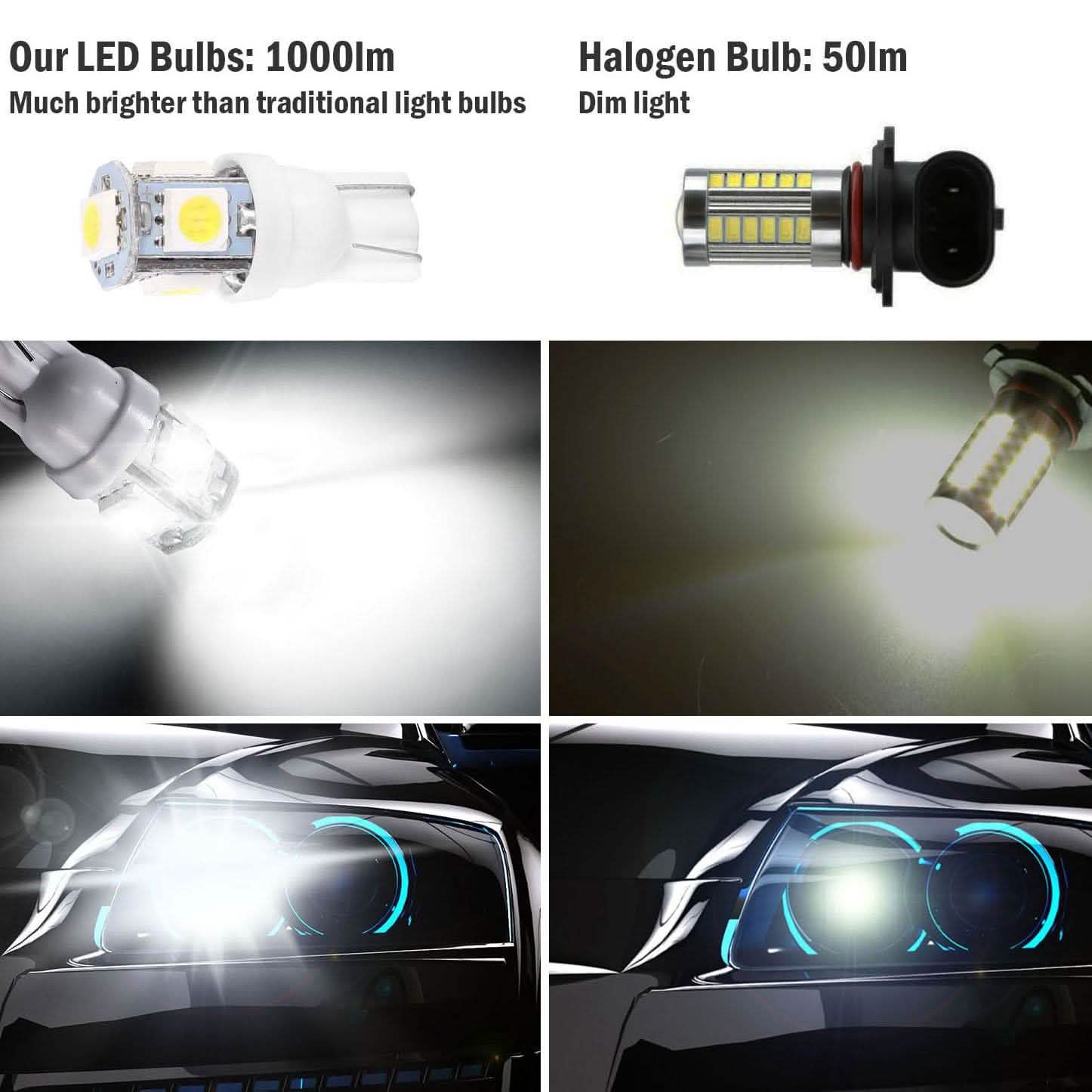 50 pièces : Ampoules LED pour voiture