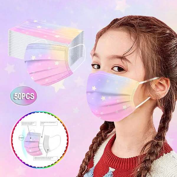 Lot de 50 : Masque imprimé Tie-Dye dégradé - Styles assortis