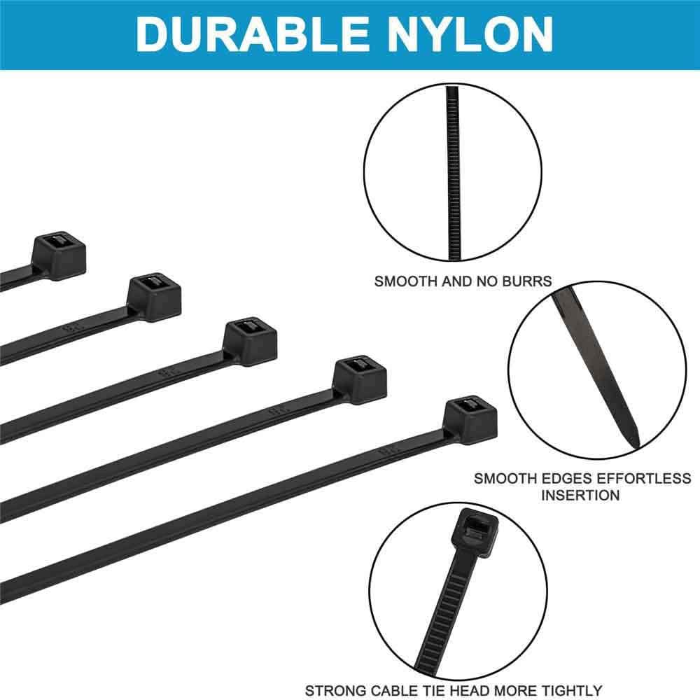 500 pièces : Serre-câbles en nylon noir