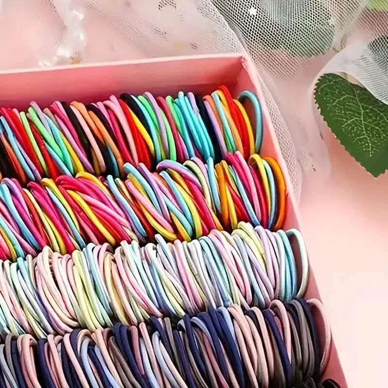 500 pièces : Joli élastique à cheveux en mélange de polyester et d'élasthanne