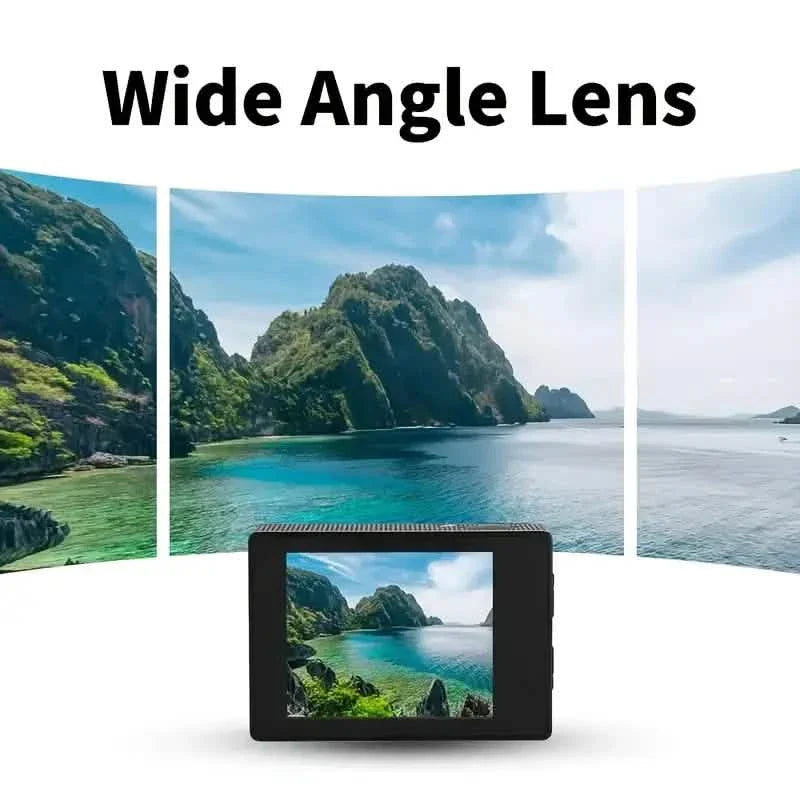 Caméra d'action Ultra HD 1080P – Grand angle 140°, objectif Fisheye, écran LCD