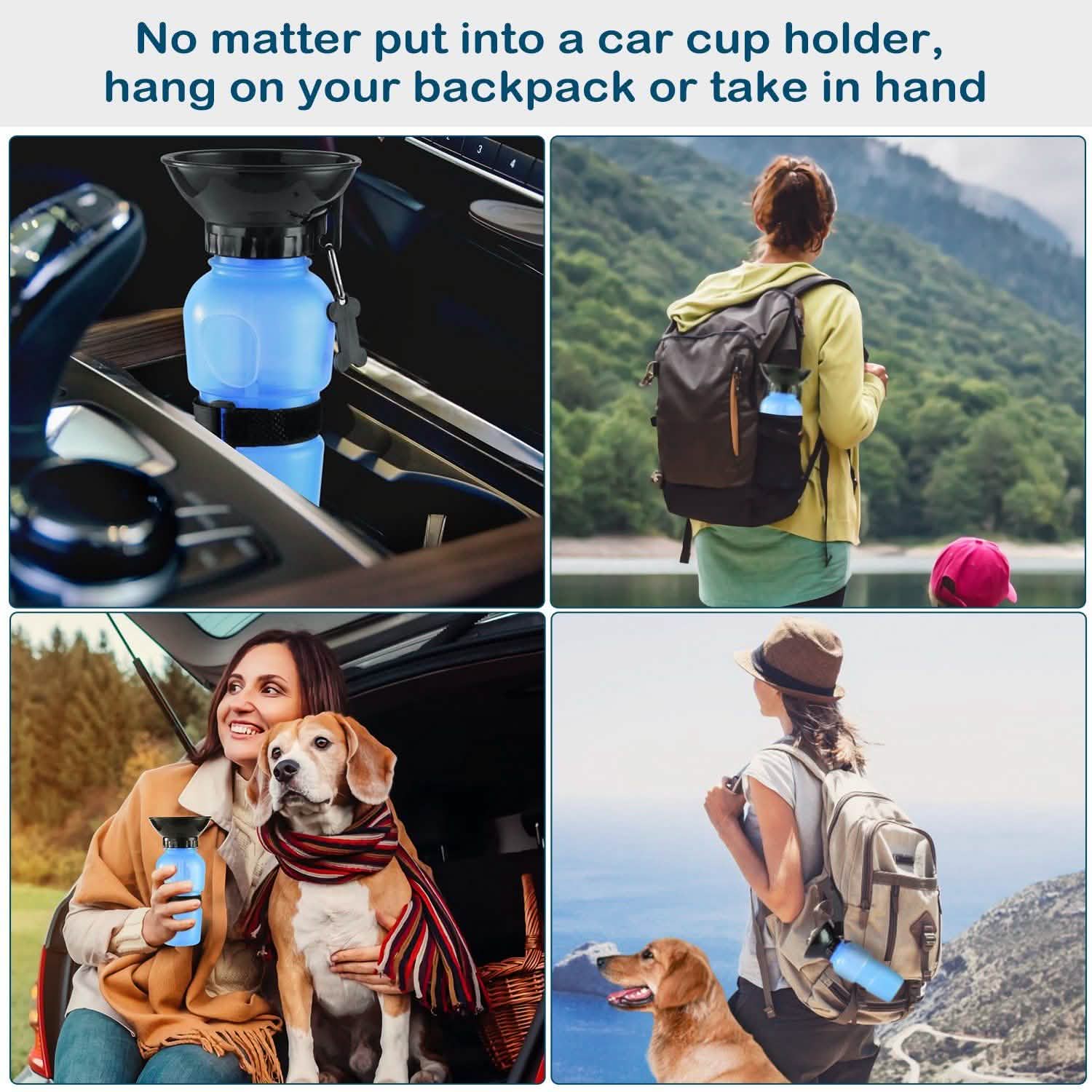 Bouteille d'eau portable de 500 ml pour animaux de compagnie