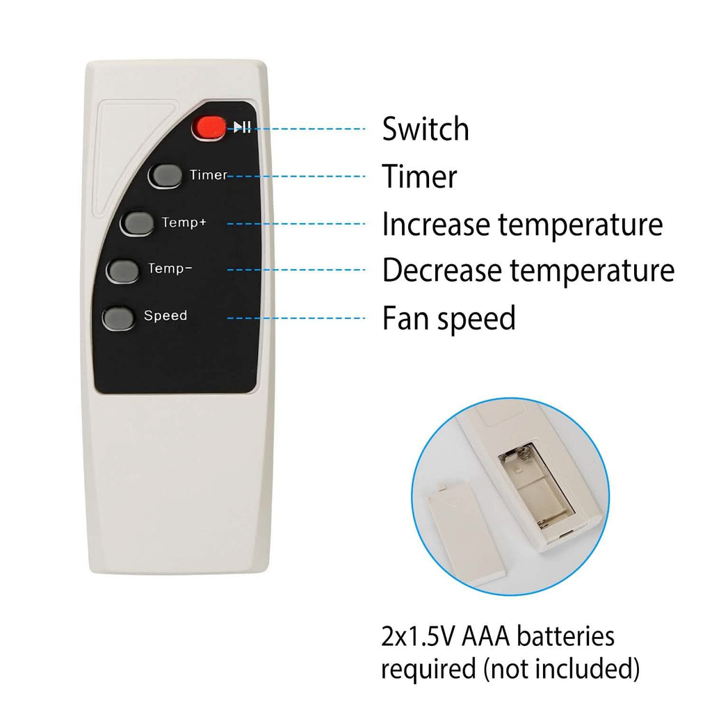 Radiateur soufflant portable 500 W à brancher sur prise murale avec télécommande
