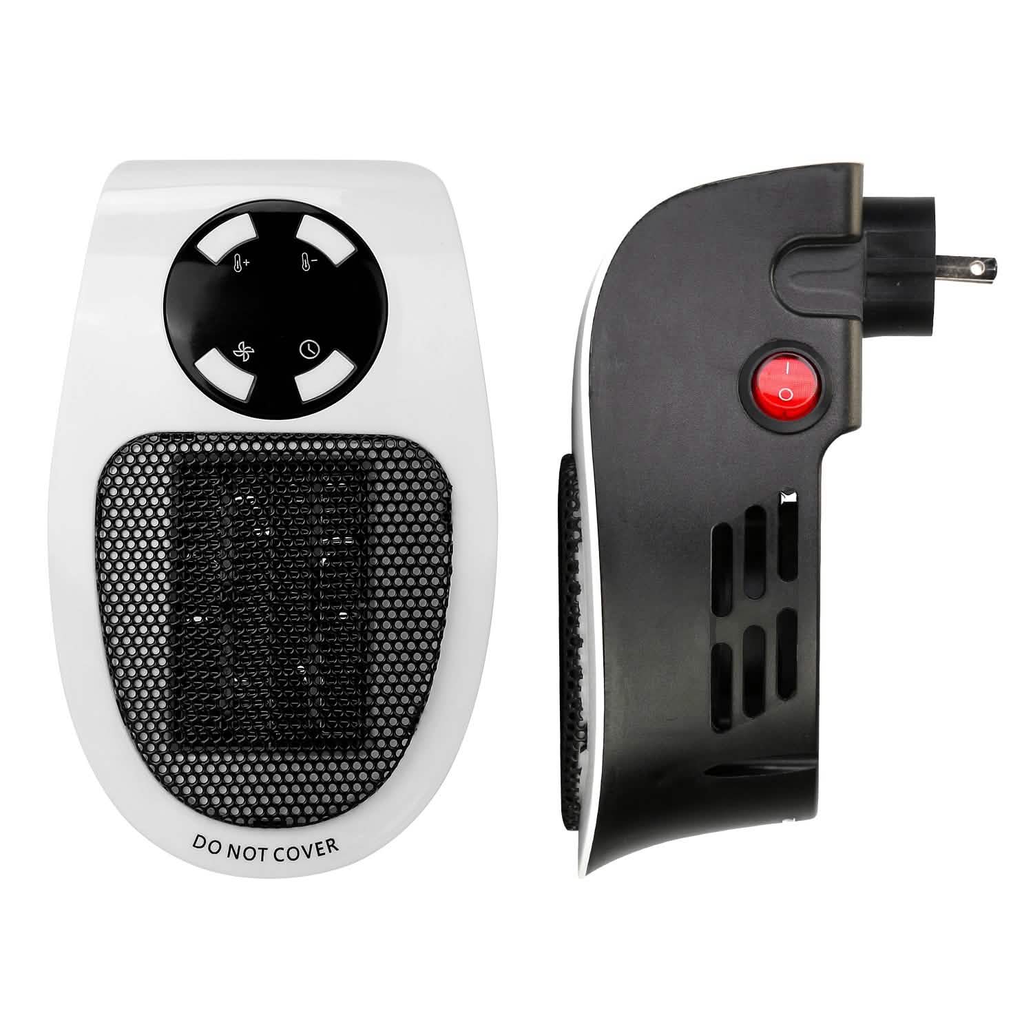 Radiateur soufflant portable 500 W à brancher sur prise murale avec télécommande