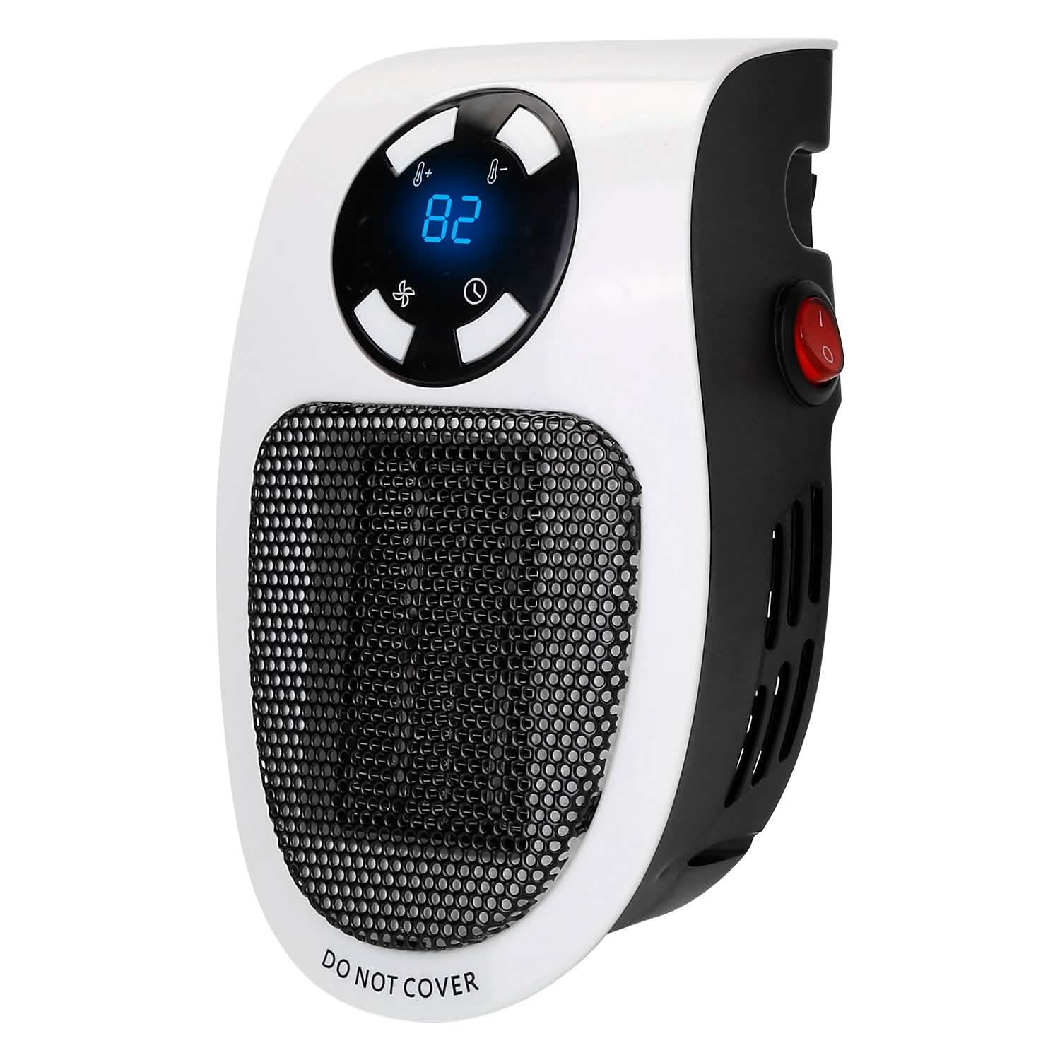 Radiateur soufflant portable 500 W à brancher sur prise murale avec télécommande