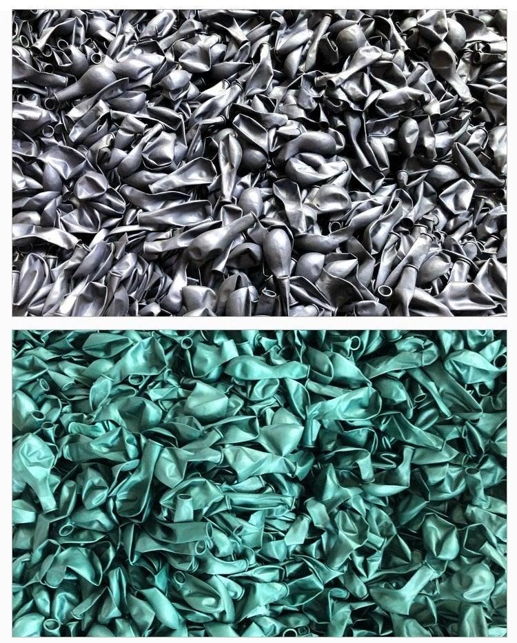 Ballons de confettis en latex métallisés or, argent et noir de 10 pouces - 50/15 pièces - pour décorations de mariage, d'anniversaire, de douches nuptiales et de baby showers