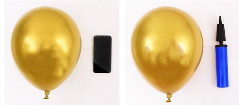 Ballons de confettis en latex métallisés or, argent et noir de 10 pouces - 50/15 pièces - pour décorations de mariage, d'anniversaire, de douches nuptiales et de baby showers