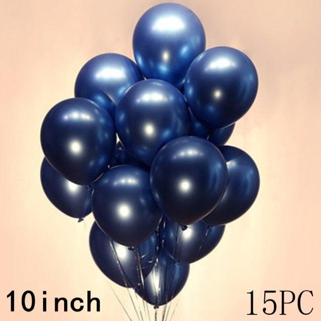 Ballons de confettis en latex métallisés or, argent et noir de 10 pouces - 50/15 pièces - pour décorations de mariage, d'anniversaire, de douches nuptiales et de baby showers