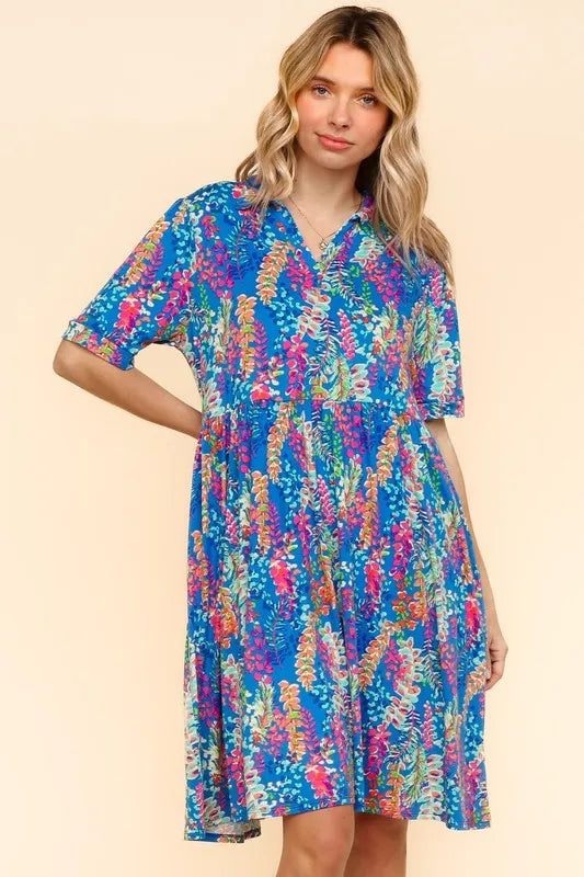 Robe Babydoll à Col Johnny avec Poches Latérales – Robe Babydoll, Robe à Col Johnny, Robe à Poches, Robe Boutonnée, Robe Coupe Ample