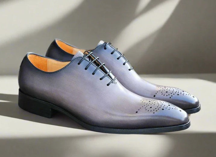 Ugo Vasare Burnished Calfskin Oxford - Grey