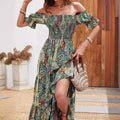 Robe longue asymétrique à imprimé cachemire pour femme