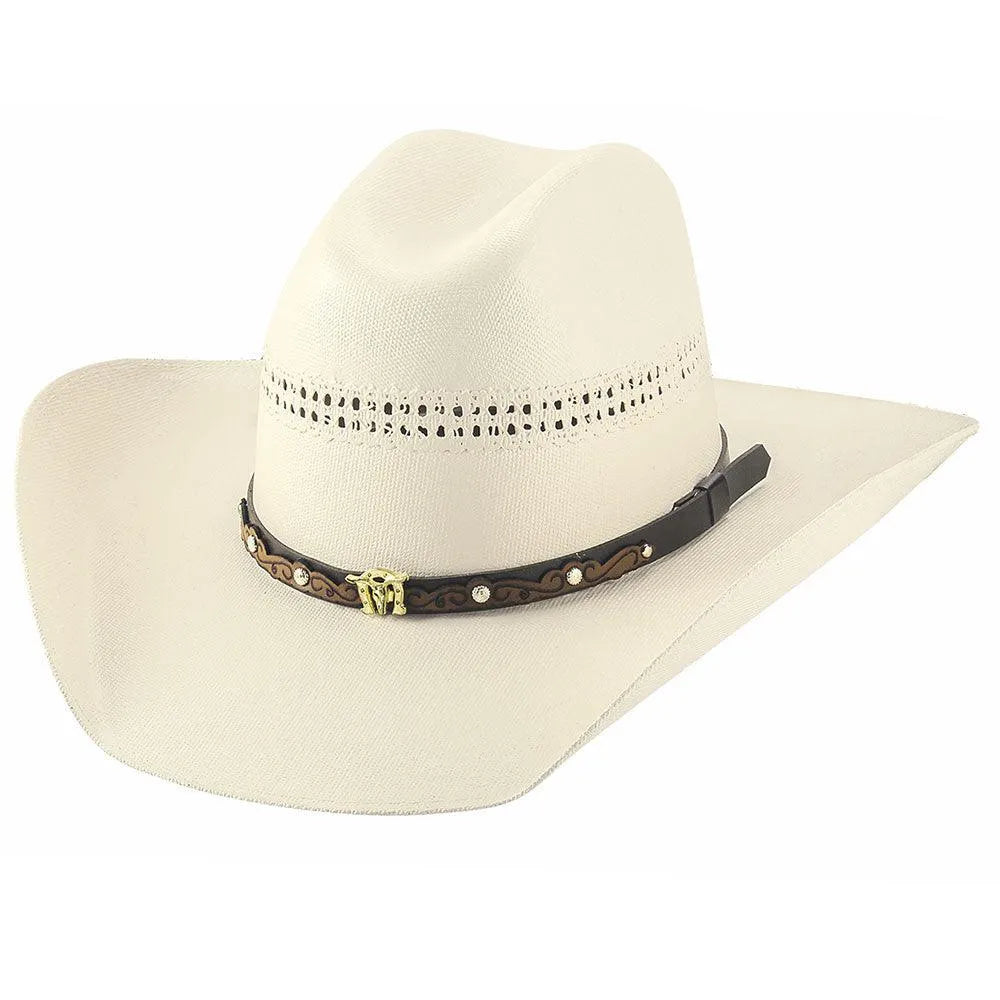 Bullhide Houston - Chapeaux de cowboy en paille de lin pour enfants