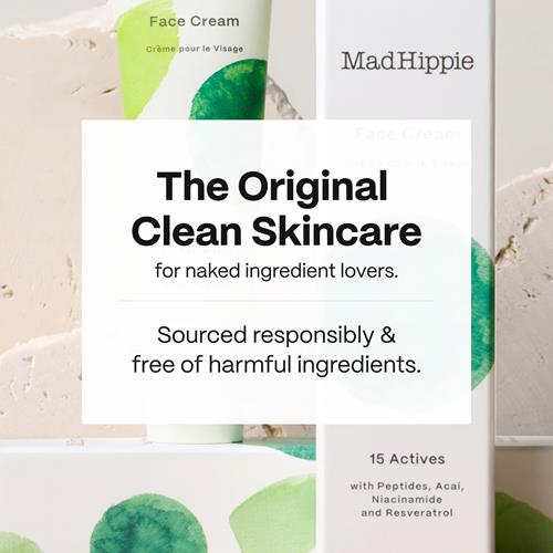 Mad Hippie Crème Visage – Hydratant Anti-âge & Crème Raffermissante pour la Peau au Niacinamide, Peptides Avancés & Huile d'Argan 30 ml